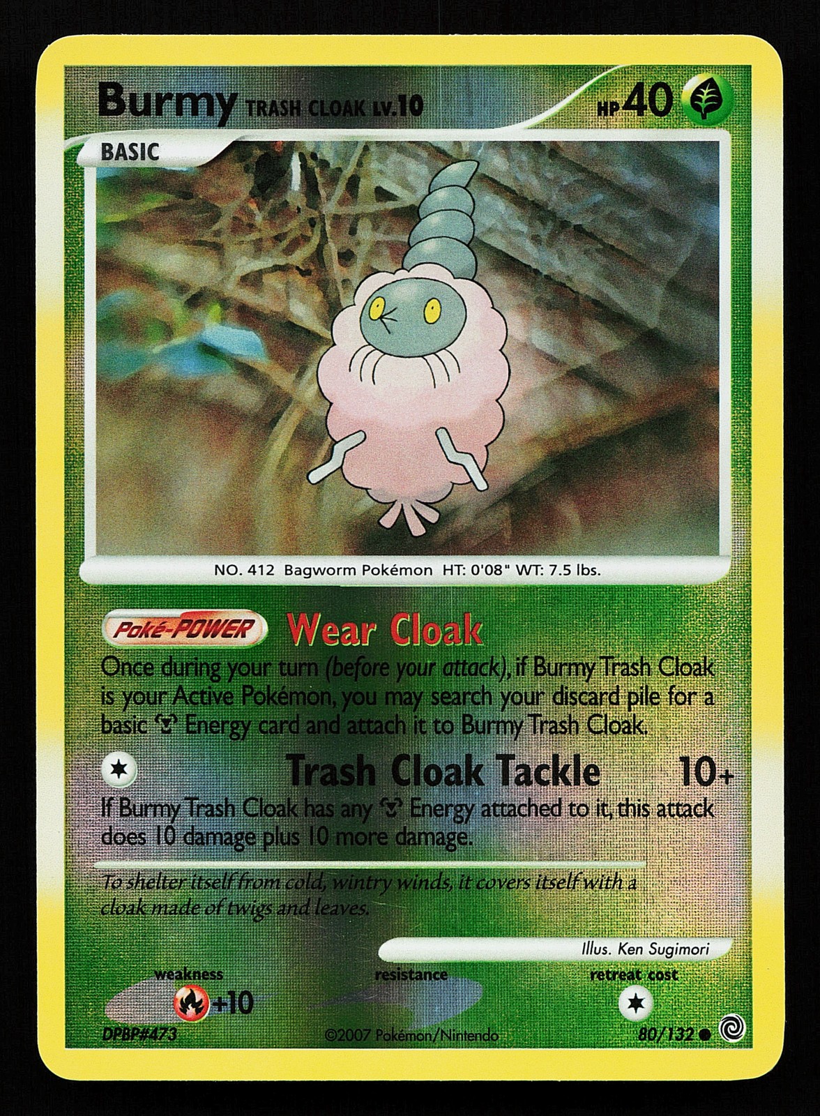 Burmy Trash Cloak 80/132 Reverse Holo Secret Wonders Pokémon Card