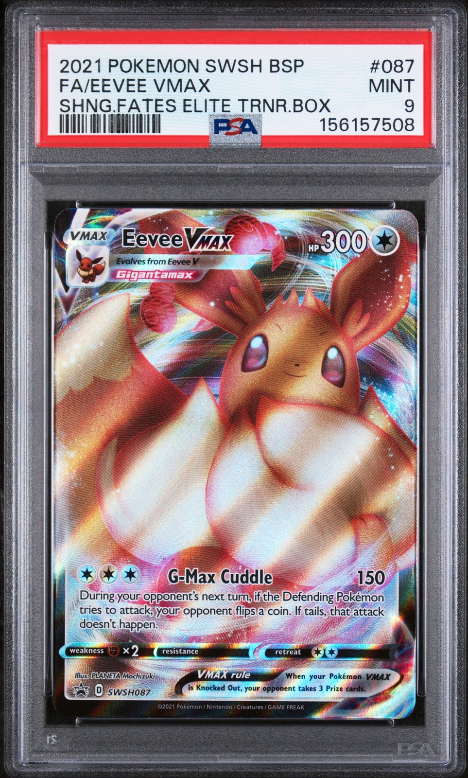 2021 POKEMON SWSH BLACK STAR PROMO #087 FULL ART/EEVEE VMAX PSA 9