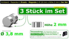 3 x Ersatz Magnet für Magnetverschluss Armba...