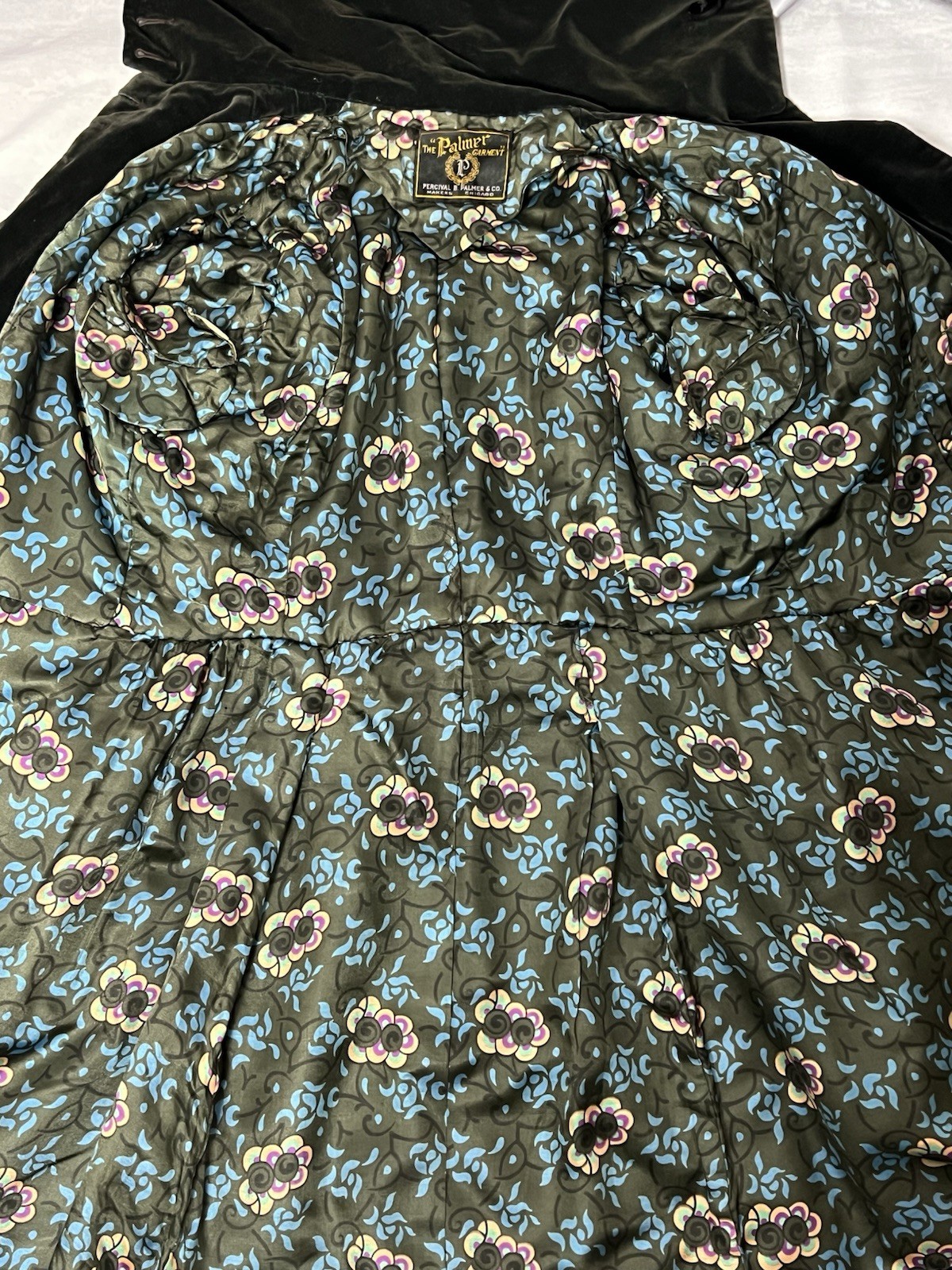 Vintage Edwardian Early 1900s Percival E. Palmer Brown Velvet Jacket Silk Lining