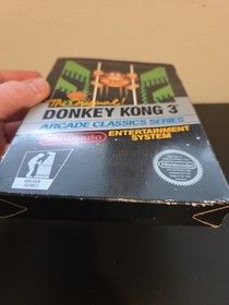Donkey Kong 3 Nes Nintendo RARE 5 Screw Cart In Hangtab Box/No Manual MINT CART