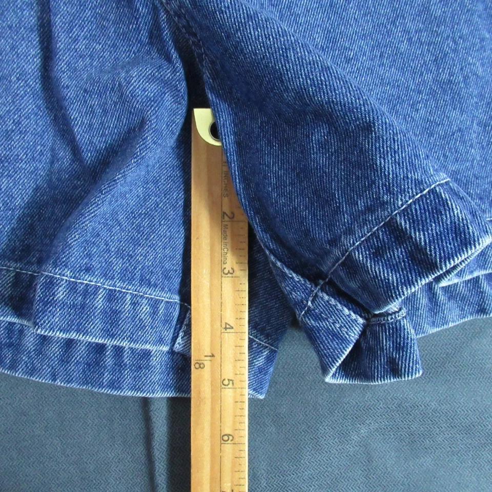 Pantalones Cortos de Jean LA Blues Mujer 18 Azul Bordado Floral Estrás Talla Alta Denim Foto 4 de 4