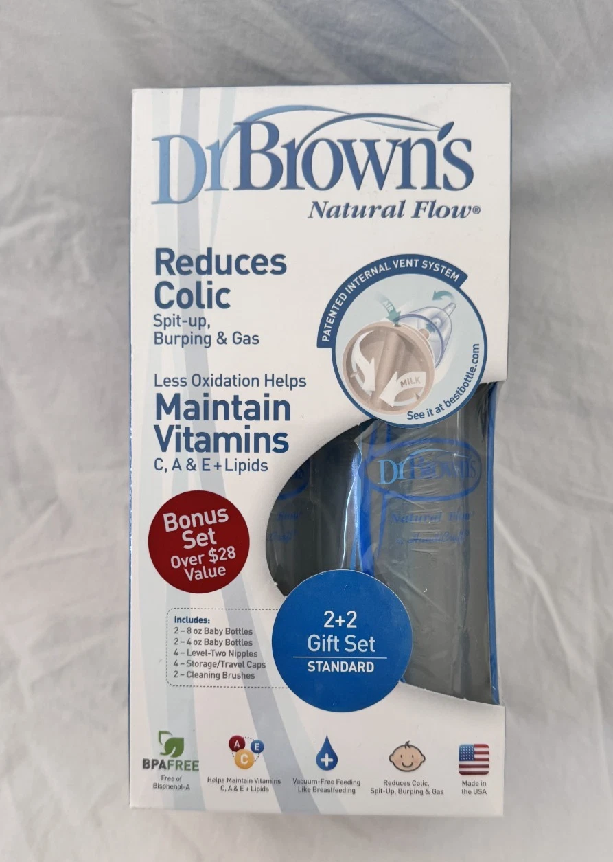 Dr. Brown's Natural Flow Reduces Colic 2+2 Gift Set Standard NIP
