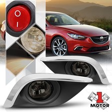 Smoked Fog Light Lamp Wswitchharnesschrome Bezel Cover For 14 15 16 Mazda 6