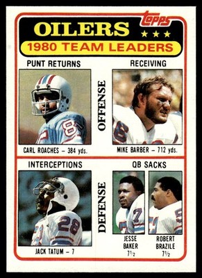 1981 TOPPS CARL ROACHES/MIKE BARBER/JACK TATUM/JESSE BAKER/ROBERT BRAZILE E