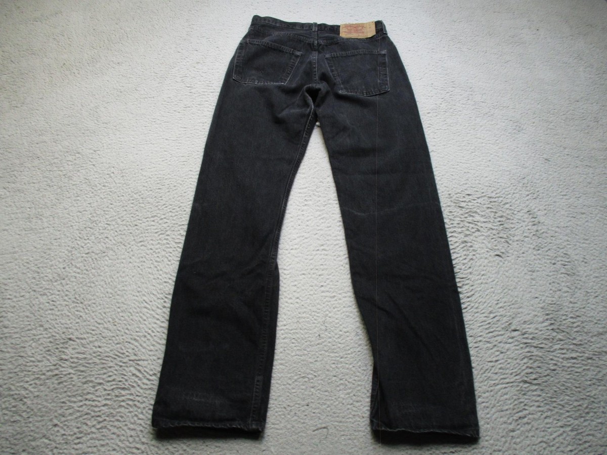 Vintage Levis 501 Jeans Mens 31x32 Black Wash Button Fly Made