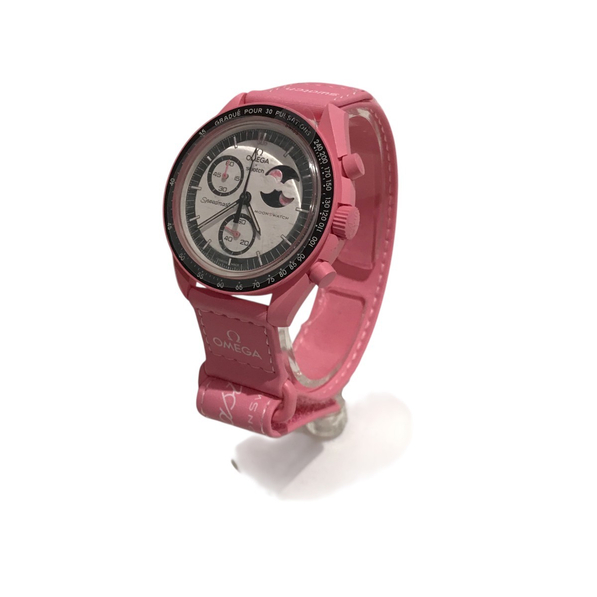 OMEGA×Swatch MISSION TO THE PINK SO33P700 Bioceramic Quartz Unisex Wristwatch