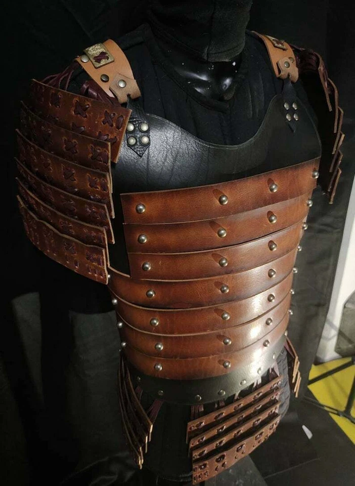 Armadura a escala de cuero listones celtas medievales Larp cosplay... Foto 3 de 4