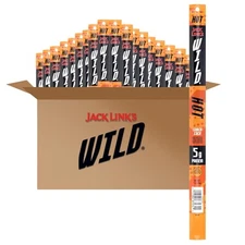 Jack Link's WILD Snack Sticks, Hot Spicy - Protein 1 Ounce (Pack of 20) 