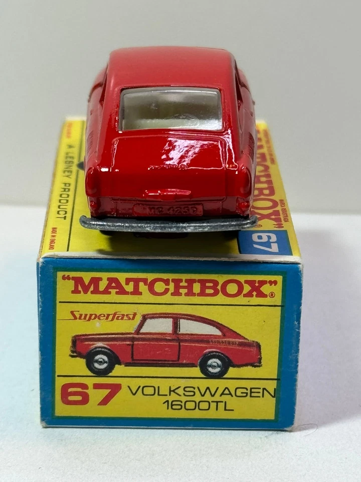 MATCHBOX LESNEY SUPERFAST SF 67 VOLKSWAGEN 1600TL RED w/ RED SCRIPT BOX RARE - Image 4 of 4