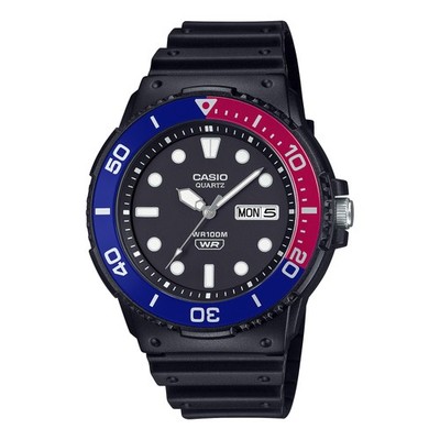Mens Wristwatch CASIO MRW-230H-1E2VEF Silicone Black Blue Red Classic Sub 100mt