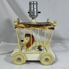 Vintage Nursery Lion Mouse Cage Wagon Lamp Underminer Labs NYC 1950s