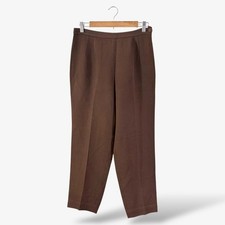 Moschino Brown Ankle Pants Size 12 Trouser Flat Front Office 90s Y2K Designer