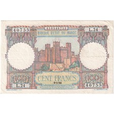 [#336750] Morocco, 100 Francs, 1950-01-09, EF