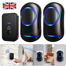 Wireless Door Bells Waterproof 1000ft Long Range Plug in LED Flash 2 Receivers
