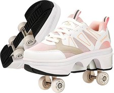 Retractable Pink Roller Skate Shoes | Size 9.5