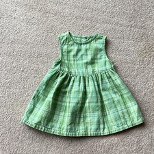 GYMBOREE INFANT 3-6 MONTH SLEEVELESS COTTON VINTAGE 2000 DRESS, GREENS/ MORE
