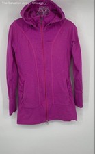 Athleta Womens Pink Long Sleeve Pockets Hooded Full-Zip Jacket Size XS