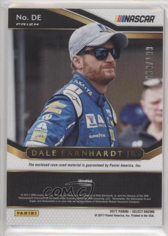 2017 Panini Select Select Swatches Blue Prizm /199 Dale Earnhardt Jr #DE HOF - Image 2 of 2