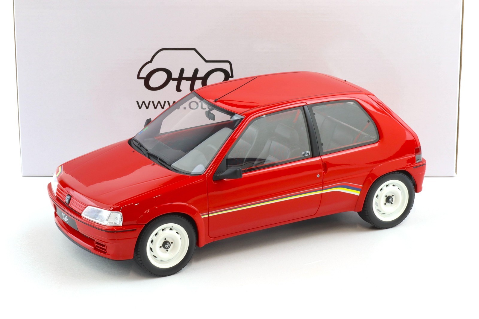 1:12 OTTO Mobile G108 Peugeot 106 Phase 1 Rallye Red 1993