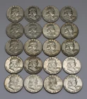 ROLL OF 20 BENJAMIN FRANKLIN HALF DOLLARS  1949  to  1963 MIXED MINT MARKS