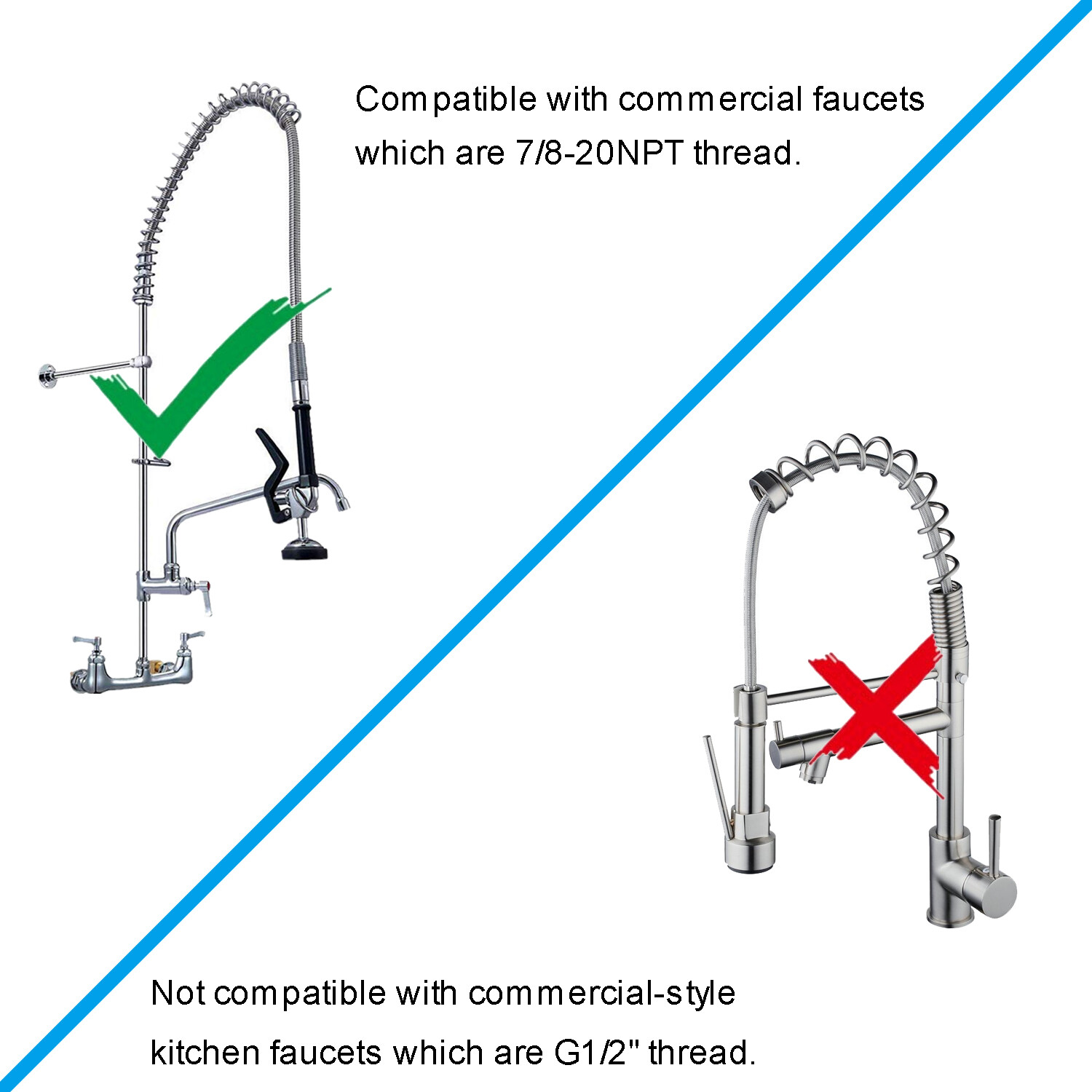 YooGyy Pre Rinse Sprayer Commercial Kitchen Faucet Parts Chrome