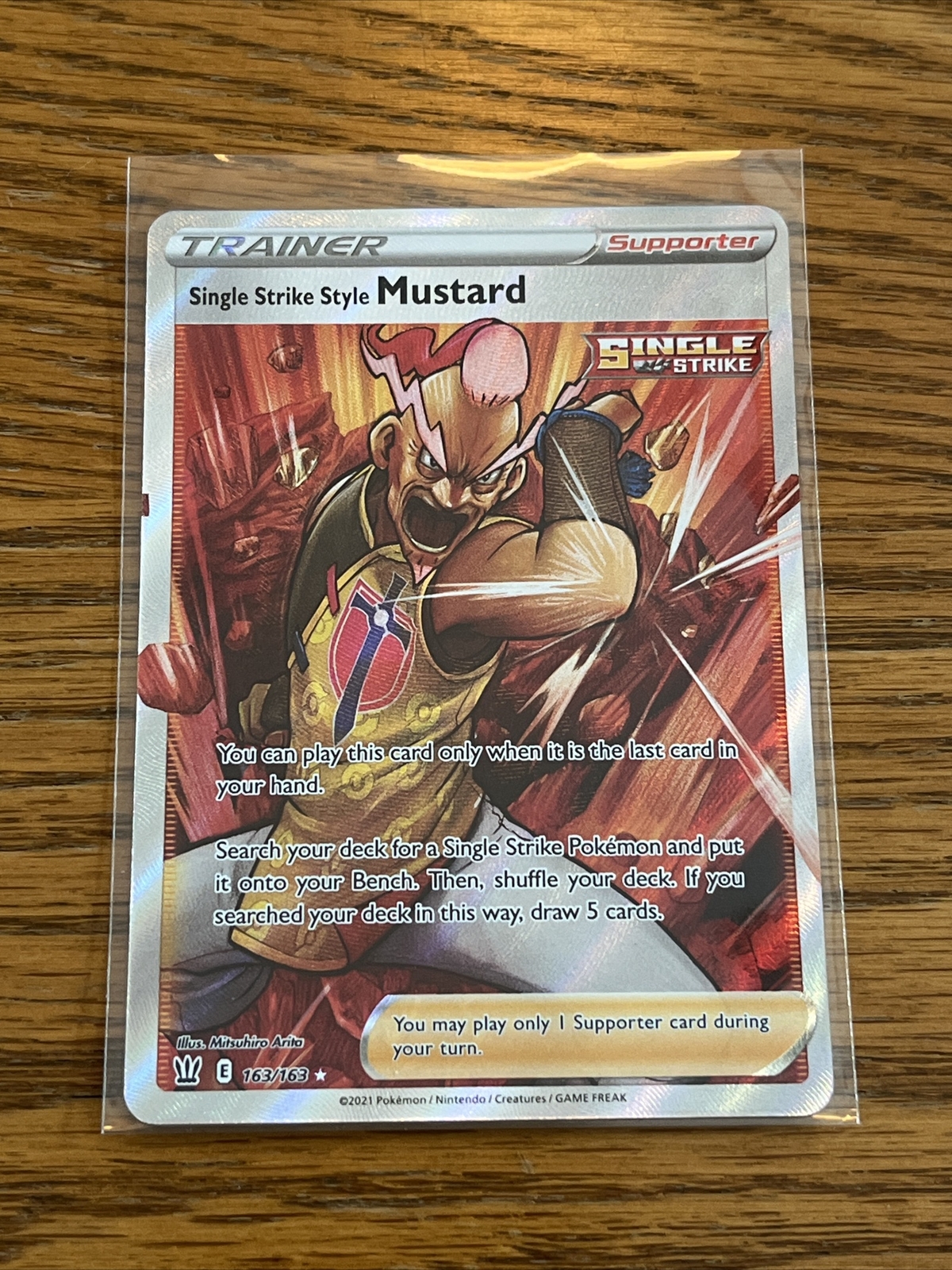 Single Strike Style Mustard 163/163 Full Art - 2021 Pokémon Battle Styles NM