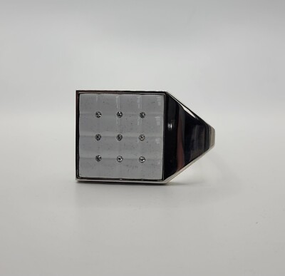 Purse Table Hook Handbag  Hanger Enamel White Square With Crystal Rhinestones