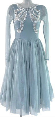 NEW ASOS DUSTY BLUE EMBELLISHED BOW LONG SLEEVE TULLE MIDI DRESS SIZE 0 | eBay NEW ASOS DUSTY BLUE EMBELLISHED BOW LONG SLEEVE TULLE MIDI DRESS SIZE 0 | eBay