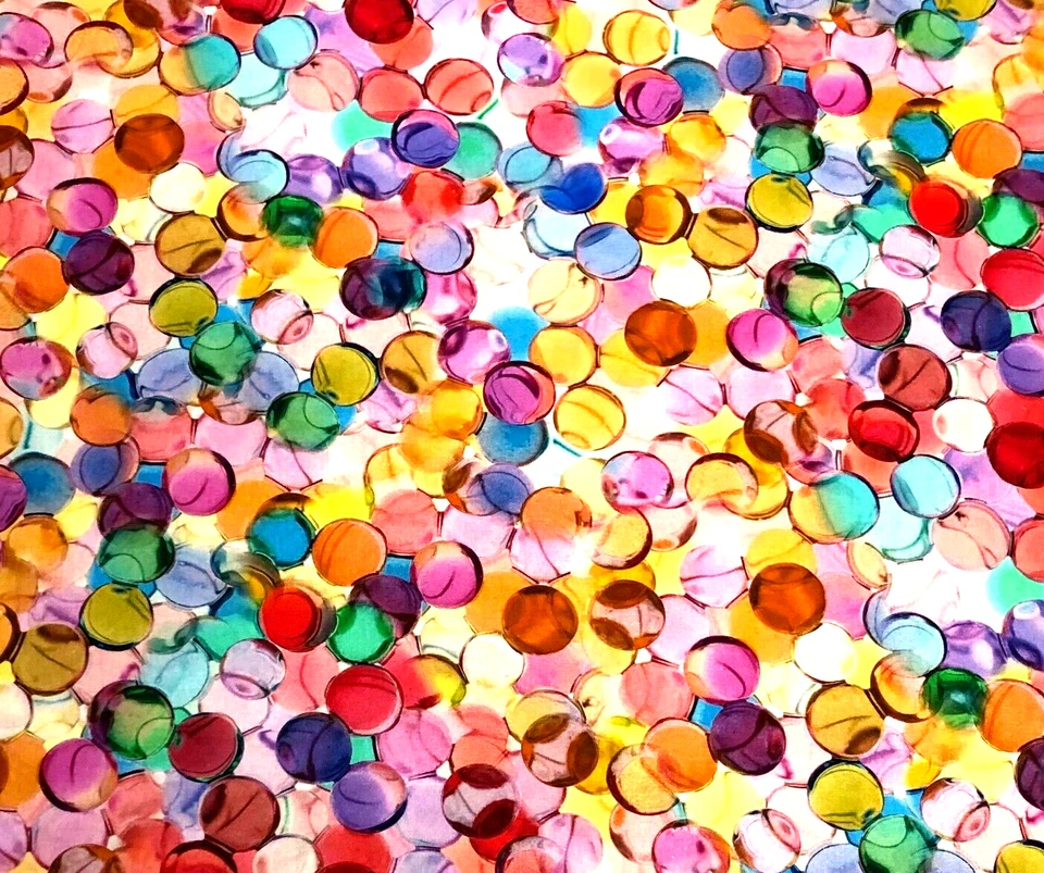 Baumwollstoff Meterware - Bunte Punkte Konfetti Kreise & Kugeln - Bild 4 von 4