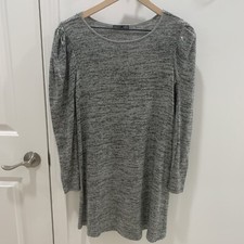 Zara Med WB Colelction Silver Sequin Puff Sleeve Dress