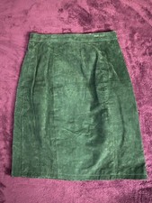 Vintage Global Identity G lll Leather Suede Skirt Green Womens 7/8