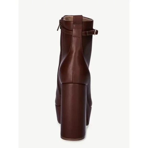 Scoop Platform Boots Womens 7 Brown Polyurethane Inside Zipper Spot Clean Solid - Picture 4 of 6