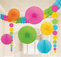 Xl Deko Kit Party FäCher WabenbäLle Girlande Farbig Pastell Sommer Party