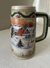 American Homestead 1996 Budweiser Holiday Stein 7”