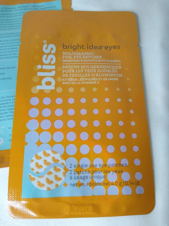 2 Packs Bliss Bright Idea Eyes Holographic Foil Eye Patches Lot Ships FREE - Image 4 of 4