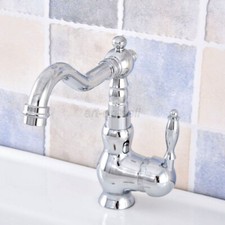 Chrome Brass Single Handle Bathroom Faucet Vessel Sink Basin Swivel Mixer Tap