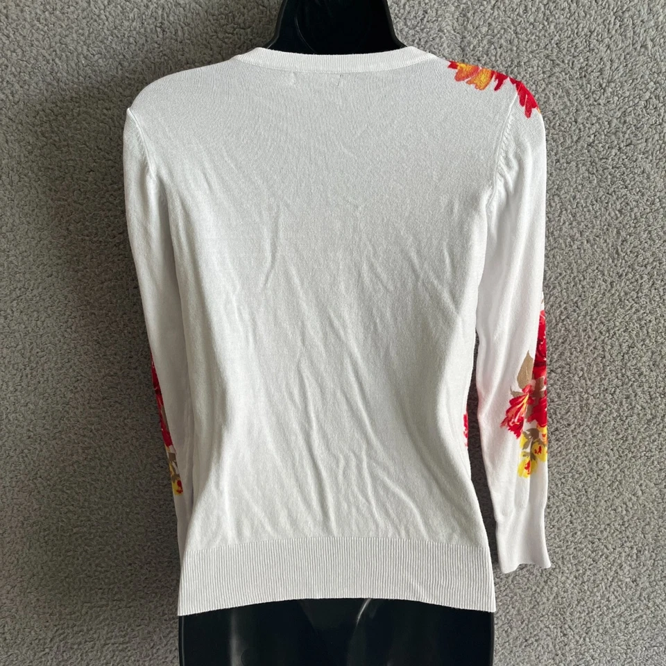 George Cardigan Sweater Womens Sz Small Floral Preppy Knit Romantic Cottagecore - Image 3 of 4