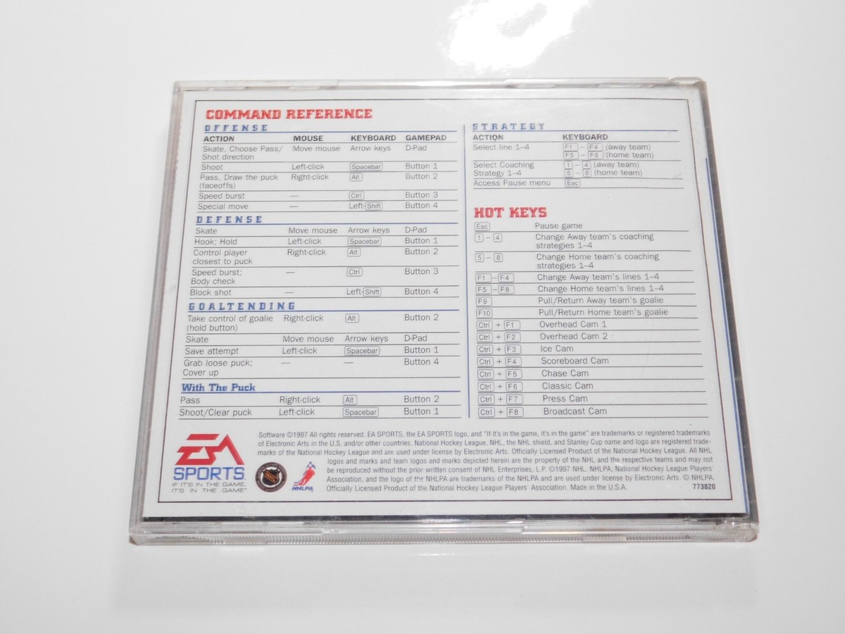 NHL 98 EA Sports Windows 95 PC CD-ROM Game-complete-tested/works