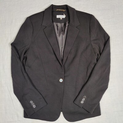 Calvin Klein Jacket Women s 10 Black Blazer Long Sleeves Two Buttons Lined NWOT