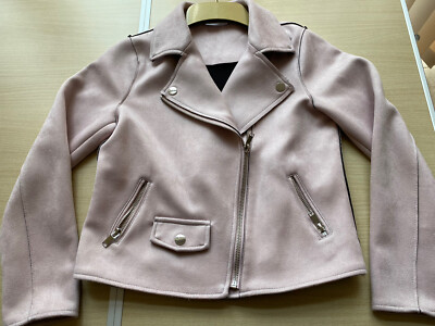 Girls Pink Faux Suede/ Moleskin Biker 10 years