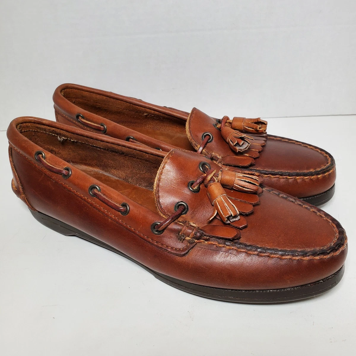 Vintage Polo Ralph Lauren Country Sportsman Leather Loafers Docksiders Men Sz 9B