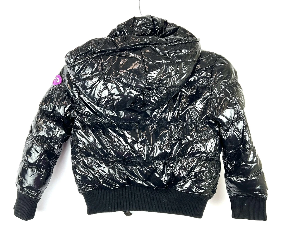 Abrigo acolchado negro con capucha para niña Appaman talla 5 Foto 4 de 4