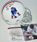 JOHN HANNAH SIGNED CUSTOM FACE MSK MINI HELMET NEW ENGLAND PATRIOTS HOF 91 JSA