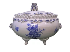 Antique Porcelain  Covered Dish 