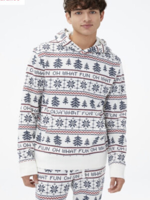 Aeropostale NWT Christmas Jogging Suit Loungewear Sweater Snowflake M  Hoodie