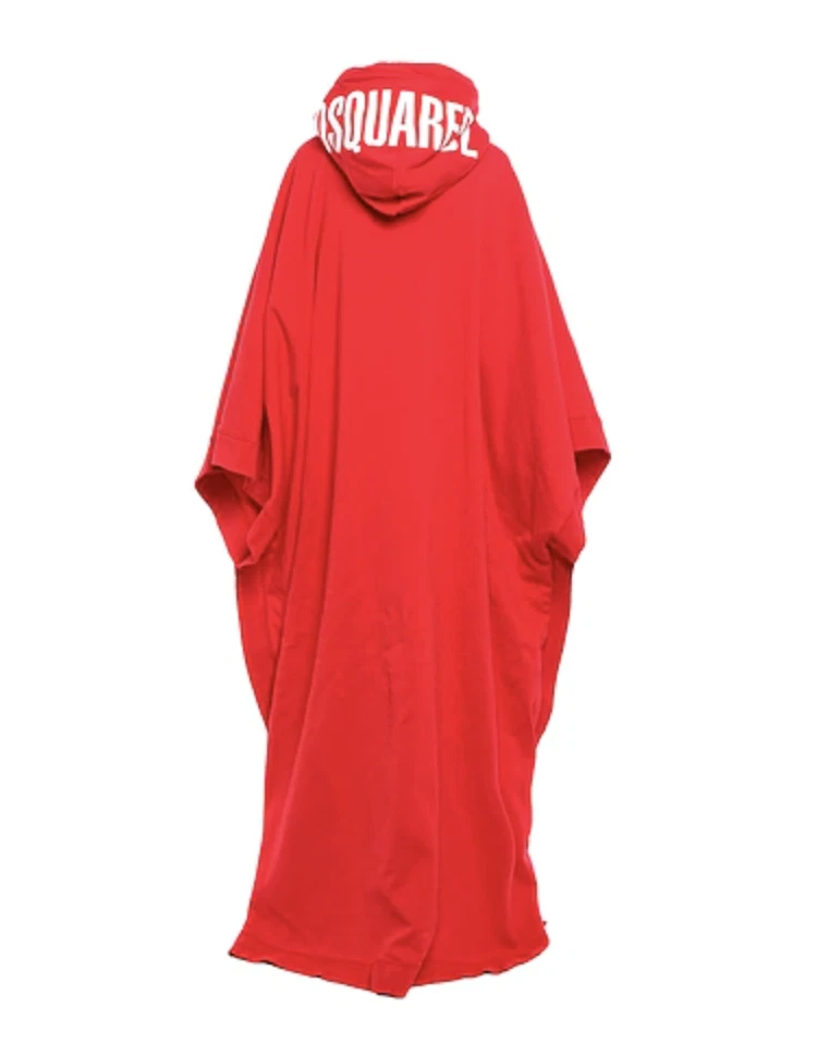 DSQUARED2 ABITO CON CAPPUCCIO STAMPA LOGO ROSSO AUTENTICO NUOVO CON ETICHETTE