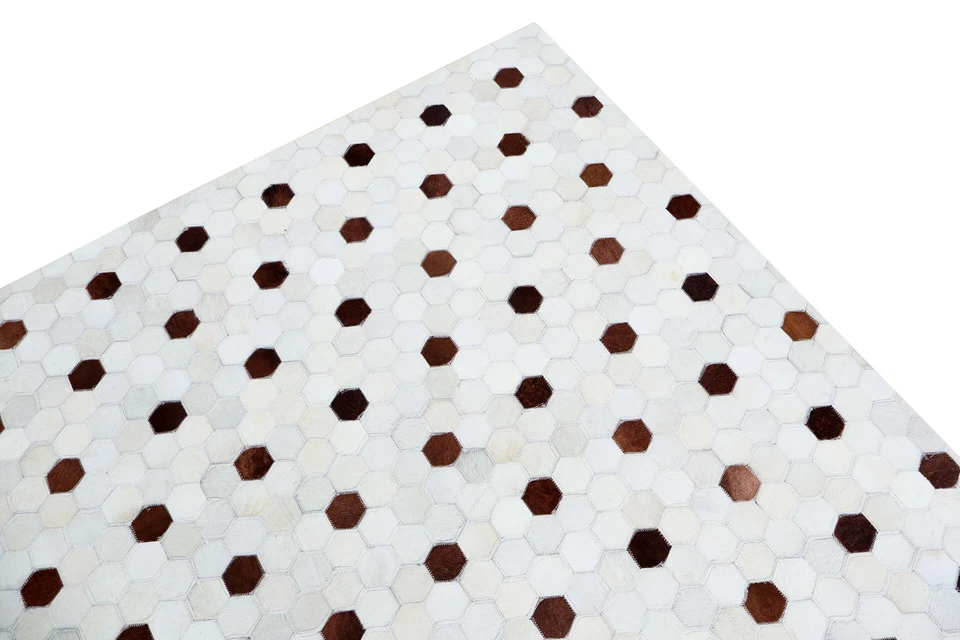Leder Teppich Fellteppich 150x240 cm echtes Kuhfell Rug Handmade natural braun - Bild 3 von 4