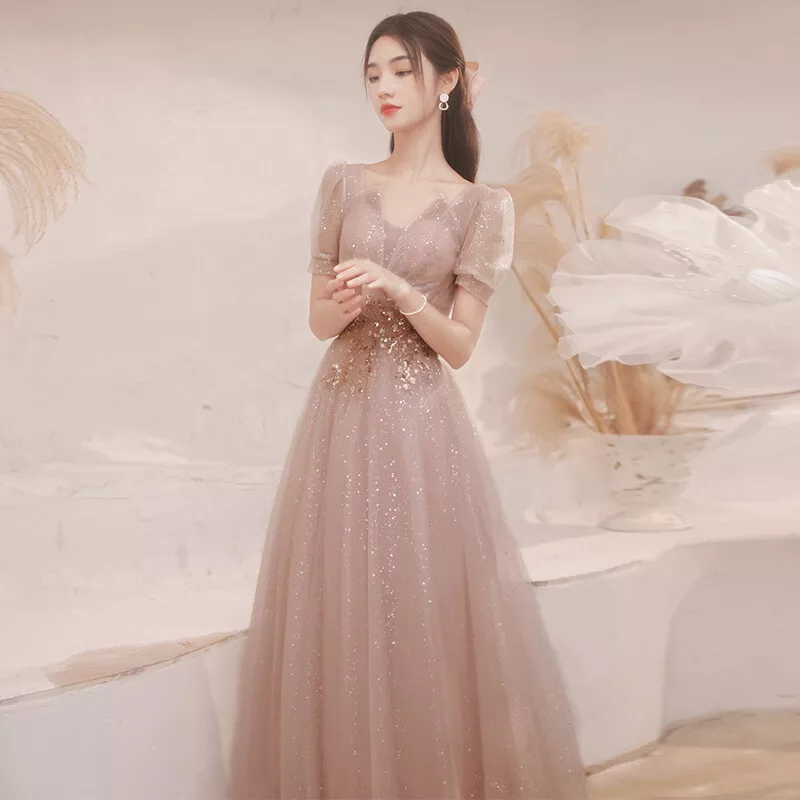 Hot Women Banquet Evening Dress Temperament Lady Gauze Maxi Dress Cocktail Party