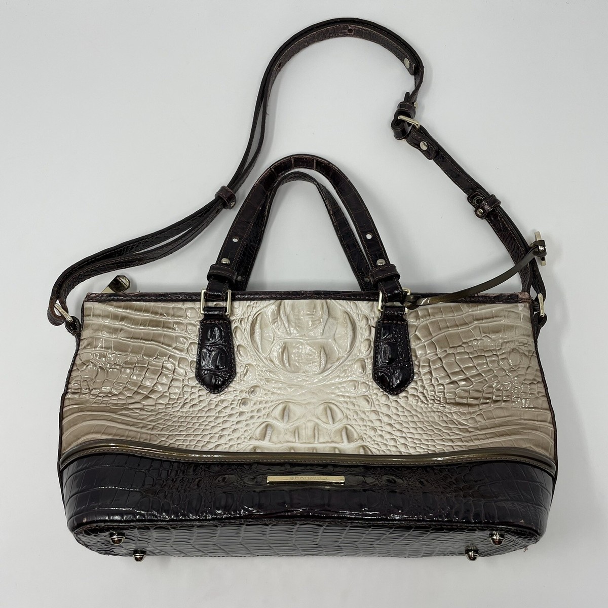 Brahmin Mini Asher Sugar Tri Croc Embossed Shoulder Purse BAG